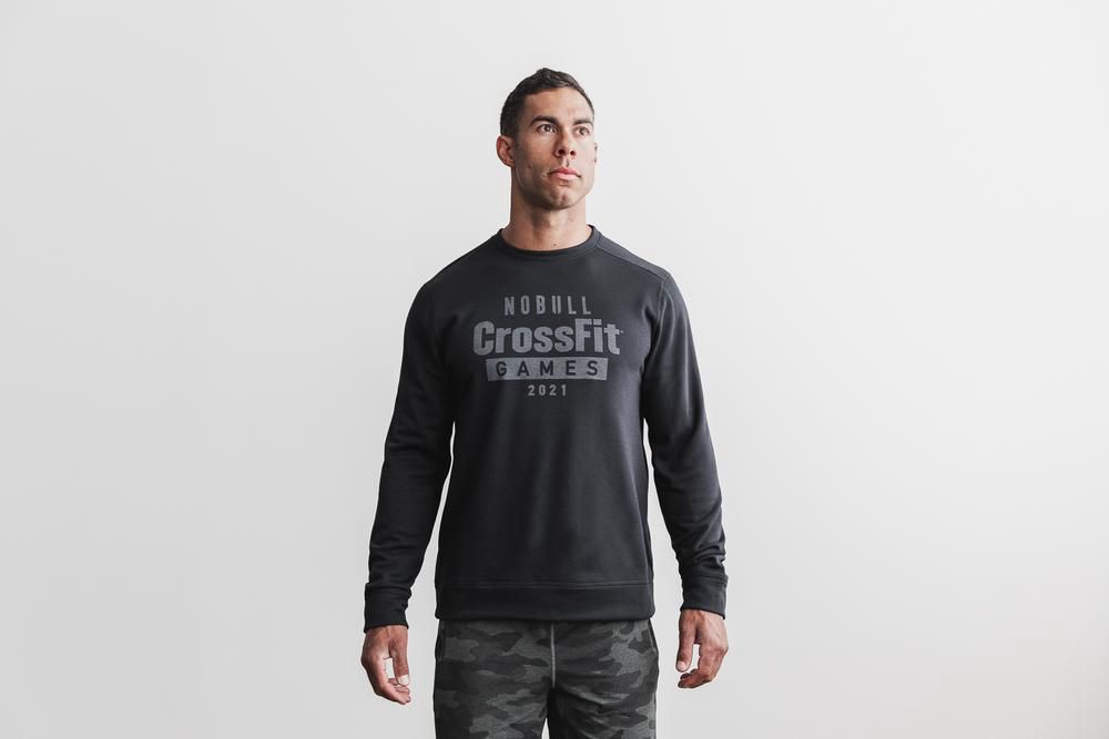 NOBULL Crossfit Games® 2021 Crew Sweatshirts Erkek - Siyah - Turkiye (NOH-016925)